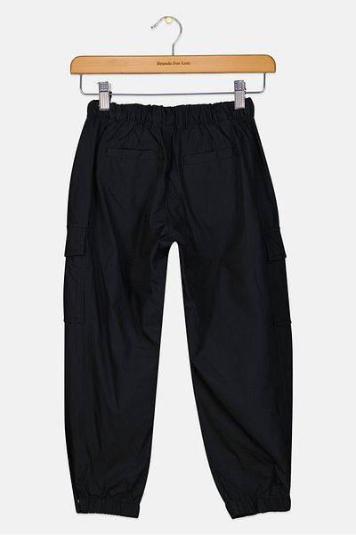 GAP Kids Girl Plain Toggle Closure Cargo Pants, Black