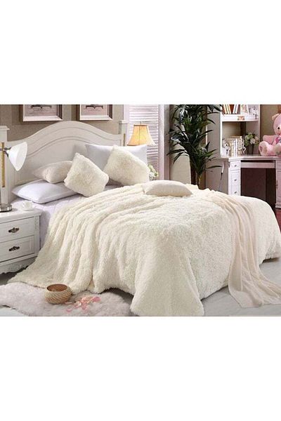 Comfy 6-Piece Luxe Soft Comforter Set Faux Fur Off White