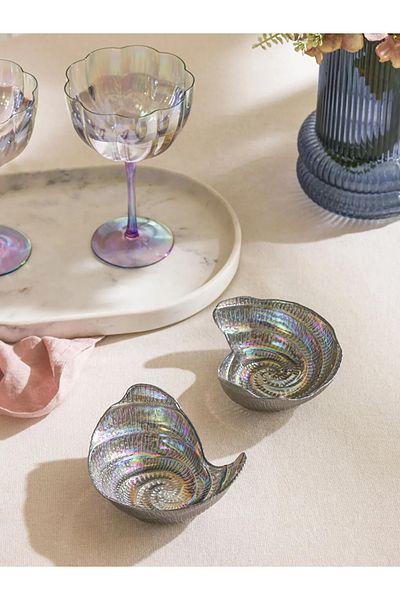 LC Waikiki Lcw Home Gray Seashell Figured Snack Bowl Set of 2 13 cm