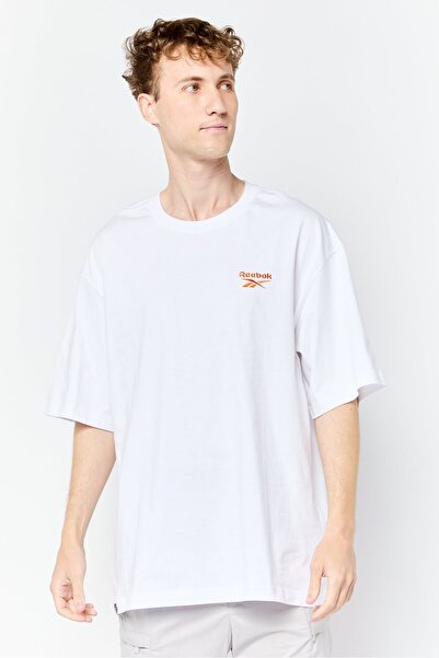 Reebok Men Sportswear Fit Short Sleeve Outdoor T-Shirts, White