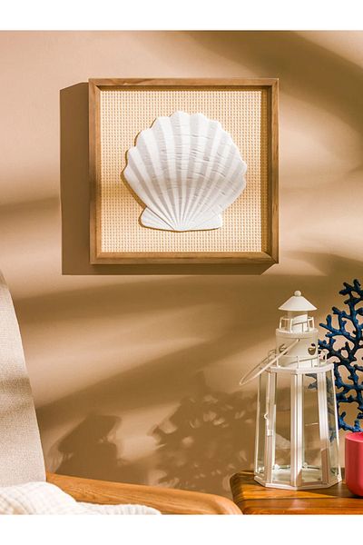 LC Waikiki Lcw Home White Seashell Figured Decorative Frame 30 cm
