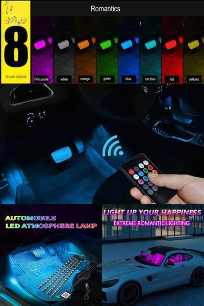 Yu Su Tools 🚗 Araç İçi RGB LED Atmosfer Aydınlatma | Kumandalı, Esnek Şerit,...