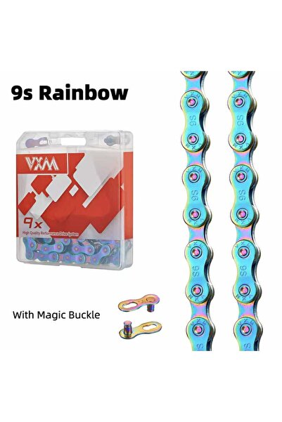 ROBESBON Rainbow Çok Renkli 9'lu Bisiklet Zinciri