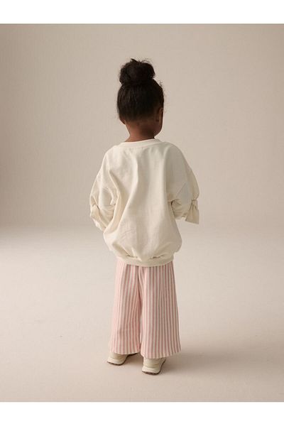 Next Baby Cotton Cream Pink Rabbit Pattern Long Sleeve Bottom Top Set