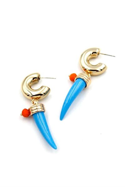 Royaleks Ivory Hoop Earrings - Blue