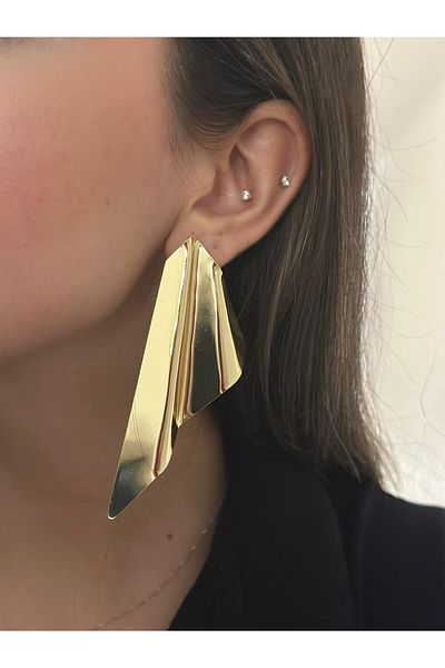 MyladyAccessoriess Asymmetric Tattoo Plate Earrings