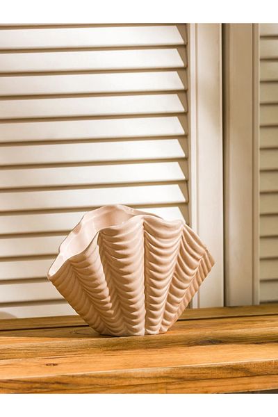 LC Waikiki Lcw Home Beige Patterned Ceramic Vase 14 cm