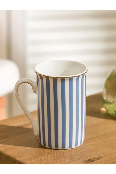 LC Waikiki Lcw Home Blue Line Patterned Porcelain Mug 285 ml
