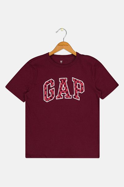 GAP Kids Boy 2 Piece Crew Neck Short Sleeve Graphic Print T-Shirt, Plum