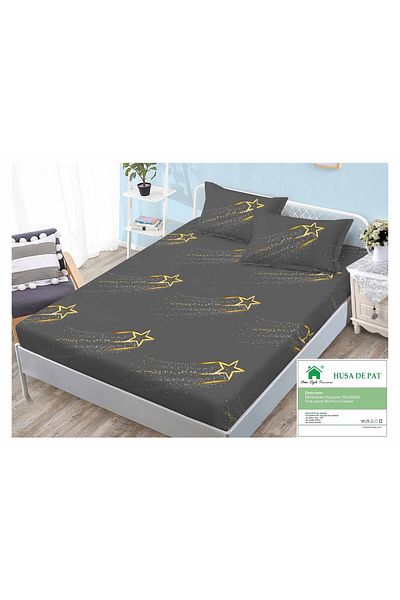 FIONNA.RO Duvet Cover with Elastic and Pillowcases 160x200cm - Stardust