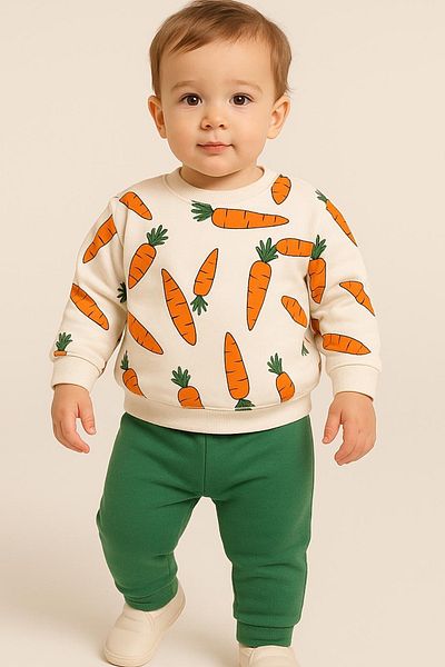 MixMax Bebe Carrot 2-Piece Baby Set Long Sleeve Cotton Unisex