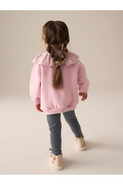 Next Baby Cotton Pink Rabbit Patterned Long Sleeve Top and Bottom Set
