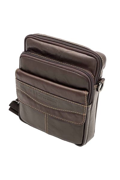 Micutz Allan Marco Elite Men's Shoulder Bag, Brown, Genuine Leather, 19x22x6cm