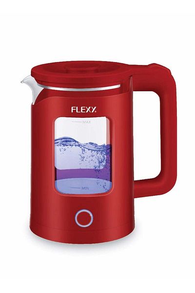 Generic FLEXY® 1.5L 1360W Glass Kettle Double Crystal Walls Automatic Shutoff Boil-Dry Protection 360 Rotat