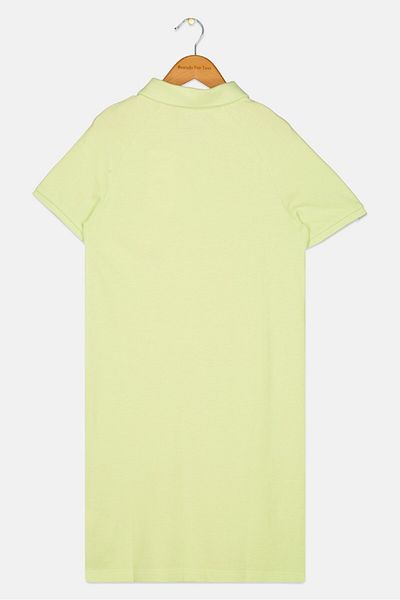 GAP Kids Girl Spread Collar Short Sleeve Brand Logo Polo Shirt, Lime Green