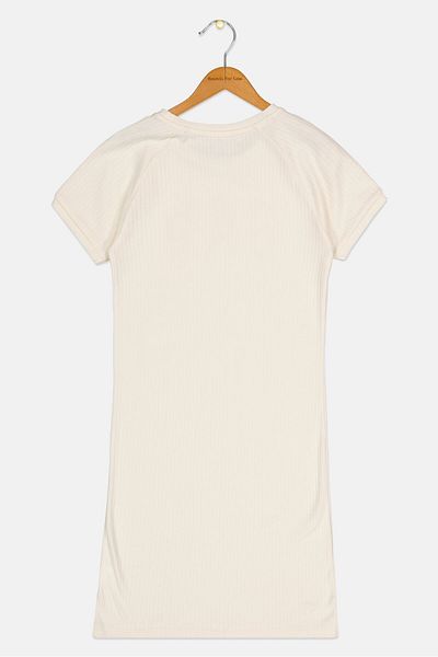 GAP Kids Girl Embroidered Logo Dress, Off White