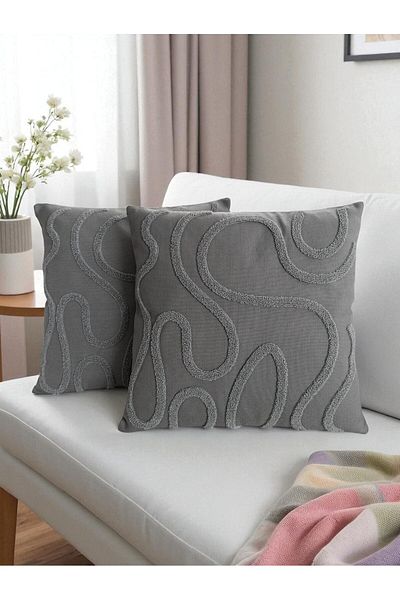 nunuteks evinizi renklendirin Bohemian Style Punch Embroidered Throw Pillow Case |   43X43Cm |   2 Pieces