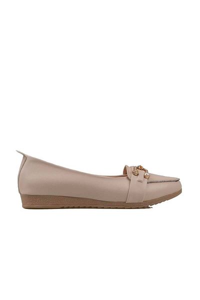 Trend Adımlar Cream Soft Sole Women's Ballerinas
