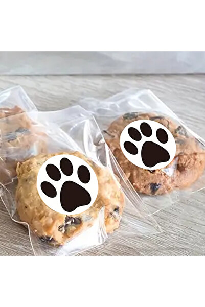 hdcw 500 ADET 2.5cm RULO YAPIŞKANLI KEDİ PATİ DESENLİ STICKER ETİKET HEDİYE PAKETLEME