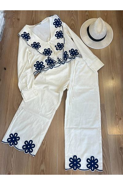 ZTO Women's Embroidered Jacket Pants Set