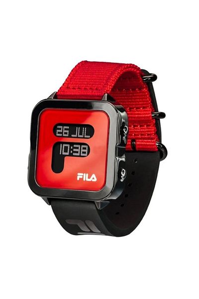 Fila Adult Unisex Digital Watch, Red/Black 38-6088-103, 38 mm