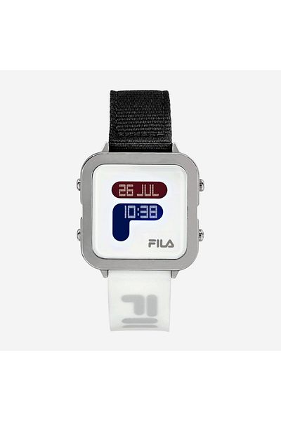Fila Adult Unisex Digital Watch, Black/White 38-6088-101, 38 mm