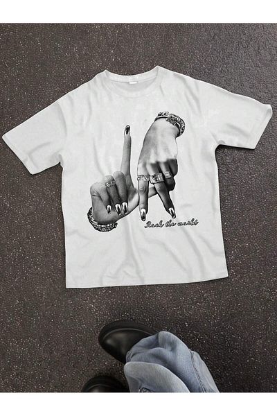 SVART WEAR La Rock the World Printed T-Shirt Oversize Unisex Tee T-Shirt