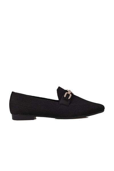 Trend Adımlar Black Knitwear Women's Pointed Toe Ballerinas