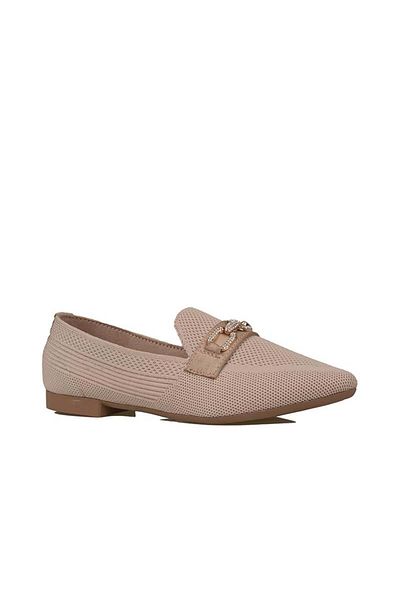 Trend Adımlar Cream Knitwear Women's Pointed Toe Ballerinas