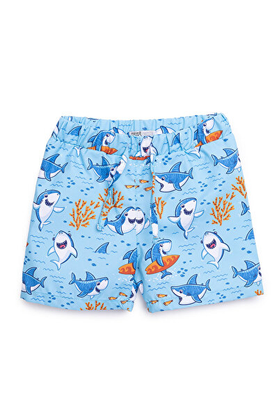 ebebek Hello Baby HelloBaby Σορτς με προστασία από την υπεριώδη ακτινοβολία για αγοράκια Μαγιό με μοτίβο καρχαρίας με κορδόνια από μικρούχρηστο ύφασμα