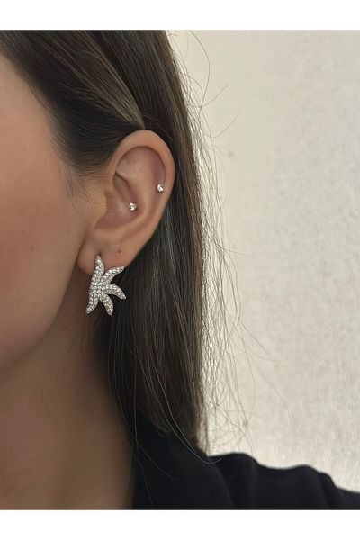MyladyAccessoriess Full Zircon Stone Starfish Minimal Premium Earrings
