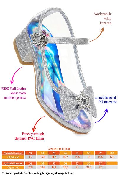 Kiko Kids Asel Fata Copii Rochie de Seara cu Toc Sclipici Pantofi Transparenti