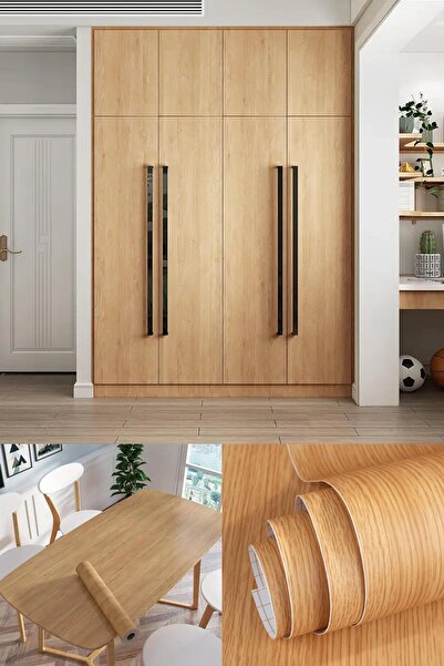 Yu Su Tools 5 Metre Yapışkanlı Ahşap Görünümlü PVC Folyo – Dolap, Masa, Raf, Duvar İçin Estetik Kaplama Kağıdı