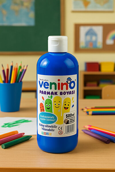 Venino 500 ML Parmak Boya - Elden Kolayca Çıkar - Süper Kalite Canlı Ana Renkler