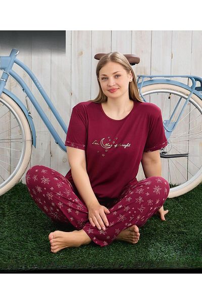 Pijamoni Set pijamale subțiri pentru femei Milan Plus Size Crew Gât cu mânecă scurtă 7665/14 - 1 buc.