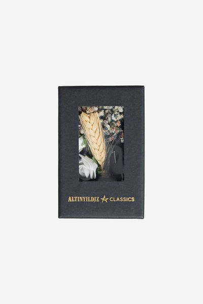 ALTINYILDIZ CLASSICS Men's Purple Beige Patterned Boutonniere