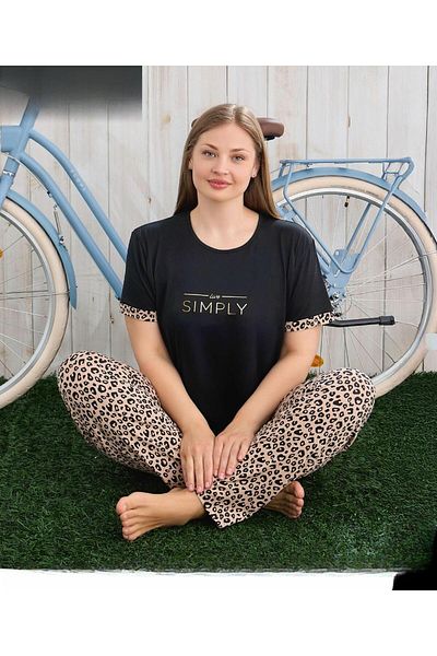 Pijamoni Set pijamale subțiri pentru femei Milan Plus Size Crew Gât cu mânecă scurtă 7665/13- 1 buc.