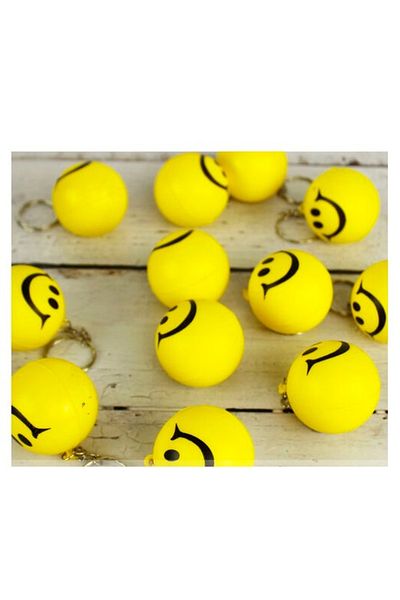 ForWhat سلسلة مفاتيح بتصميم كرة الضغط على شكل وجه مبتسم لهدية المكتب المنزلي