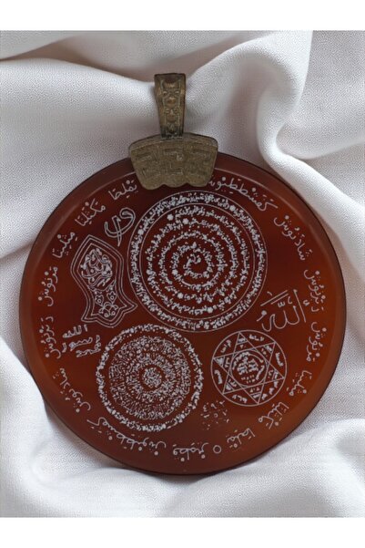 TAKI DERYASI El Yapımı kırmızı Çok Dualı Akik Taşı Kolye, Manevi Sembollerle Şifa Ve Denge