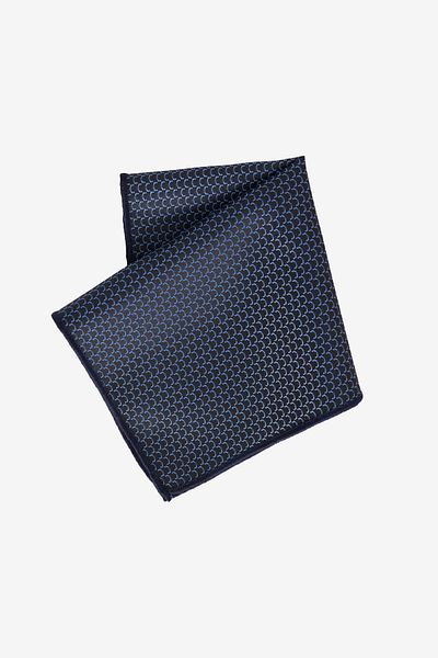 ALTINYILDIZ CLASSICS Men's Navy Blue Patterned Tie-Square Set