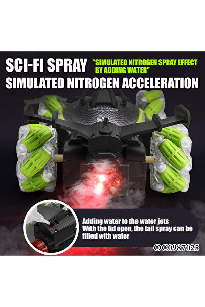 LIVVY RC Stunt Drift Car Toy 1:12 – 4WD Rechargeable with Spray, Lights, Music & 360° Spins for Kids