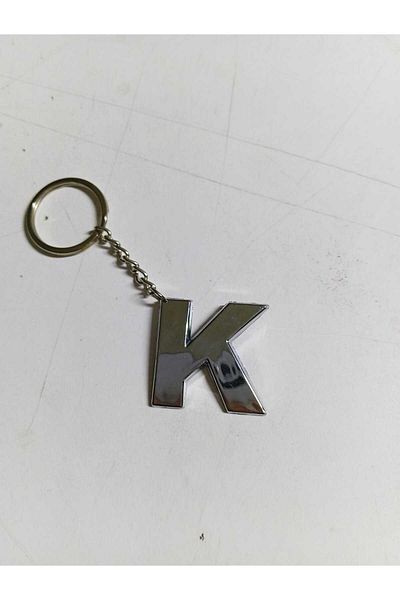 ForWhat سلسلة مفاتيح مزخرفة بحقيبة بلاستيكية مطلية بالكروم من البلاستيك على شكل حرف K هدية للمكتب المنزلي