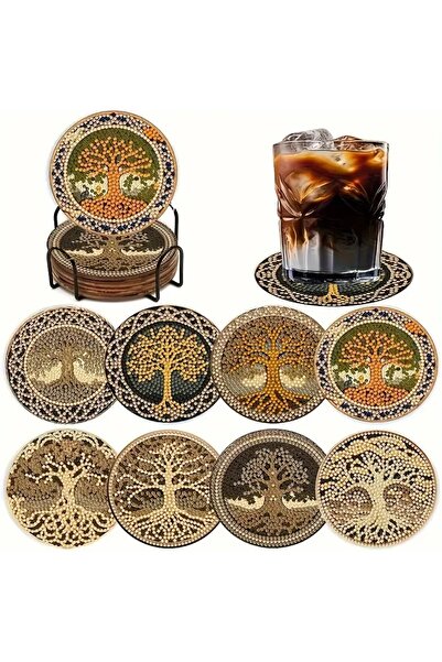 BGA elmas boyama bardak altlığı seti çocuklar ve yetişkinler için eğlenceli e...