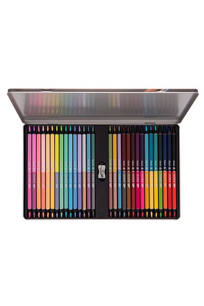 daço Set of 30 bi-color colored pencils, DACO, 60 colors + FLR grip eraser, metal box
