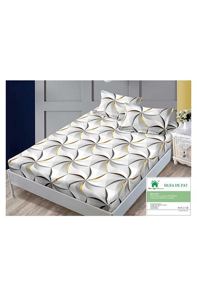 FIONNA.RO Duvet Cover with Elastic and Pillowcases 160x200cm - 3D Print