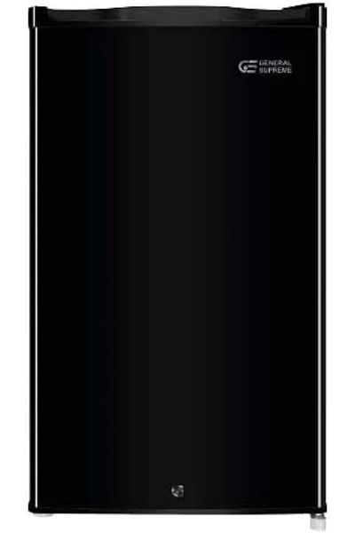 General Supreme ثلاجة ذات باب واحد (3.25 قدم مكعب، 92 لتر)، أسود GS120MB