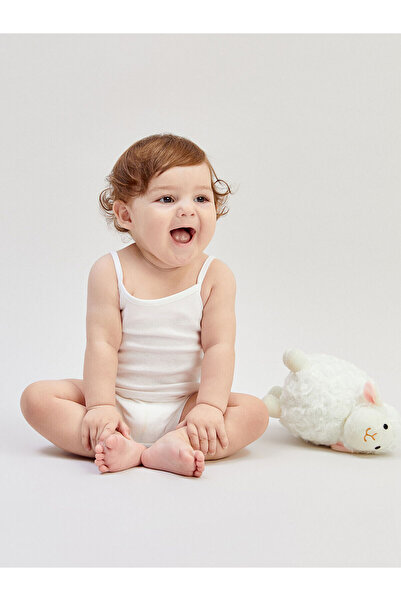 LC Waikiki Nevavm Lcw Baby White Square Collar Basic Baby Girl Snap Fastener ...