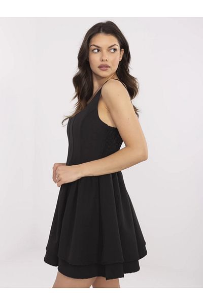UniqueStore.ro Short black dress with straps and flared skirt - ONE SIZE