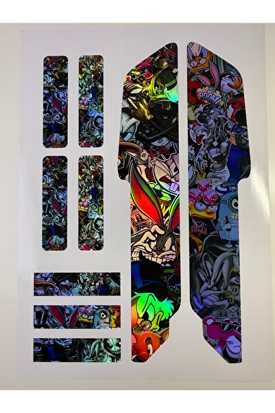 cakaybu Cartoon Bisiklet Sticker Seti 9 Parça – Renkli Maşa Kadro Etiketi Hol...