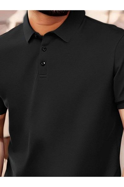 modamtn Men's Short Sleeve Collared Viscose Two Thread Men's Blouse